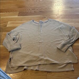 American Eagle Outfitters Women’s Tan Waffle Knit Oversized Top Large